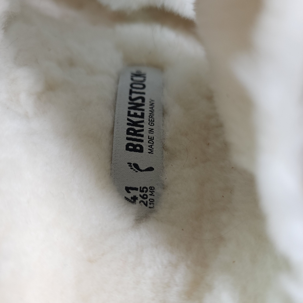 Birkenstock Arizona Shearling-Lined Sandals Mink Suede Natural Shearling 41 10 8 - Picture 8 of 8